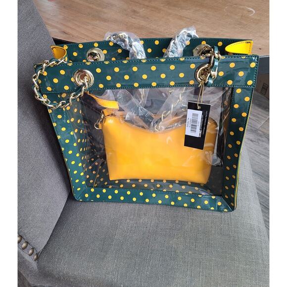NEW Score! Official Game Day BAG‎ Tote Clear Green Gold Yellow Green Bay Packers - Picture 1 of 11